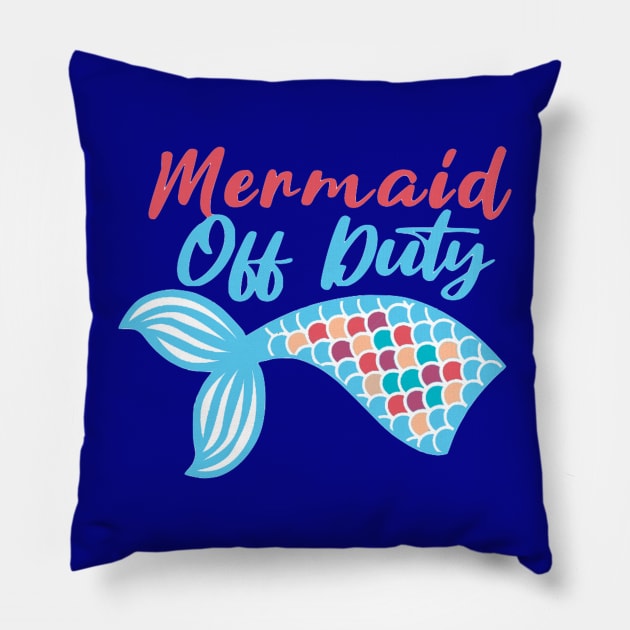 Mermaid Off Duty Nautical Sailing Lover Pillow by glowvim