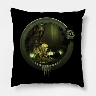 Alone in the creepy night Pillow