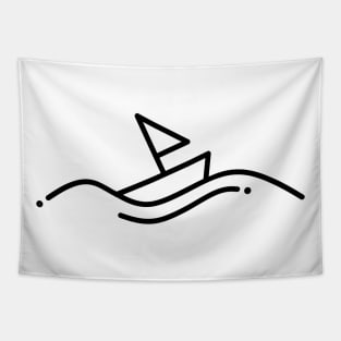 Minimalist sailing boat Tapestry