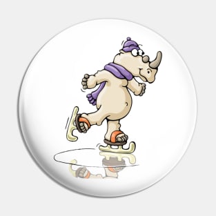 Figure Skating Rhinoceros Pin