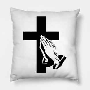 Praying Hands and Cross Pillow