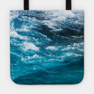 Tuquoise Blue Ocean Waves Tote