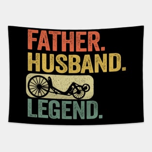 Father Husband Recumbent Legend Funny Recumbent Bike Tapestry