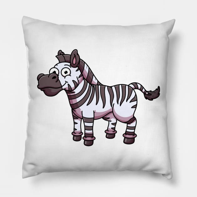 Happy Zebra Pillow by TheMaskedTooner