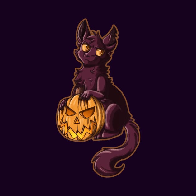 Pumpkin cat by Zorveechu