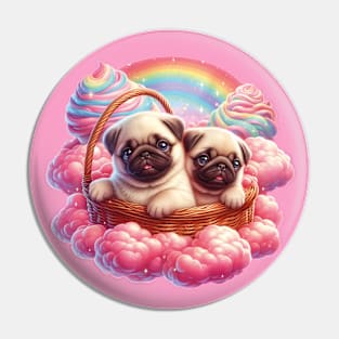 Pugs in a Basket Pin