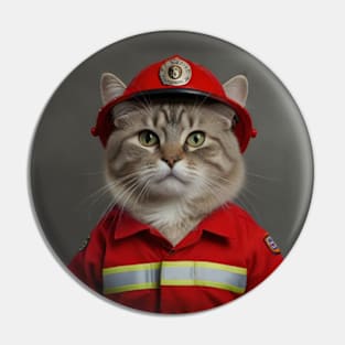 Firefighter Cat Pin