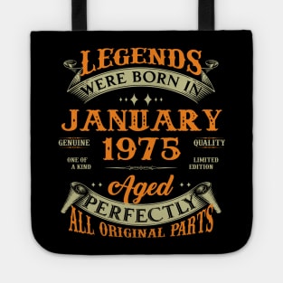 48th Birthday Gift Legends Born In January 1975 48 Years Old Tote