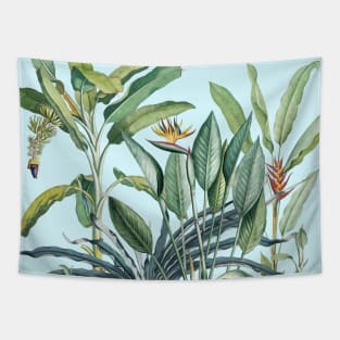 Green Tropical Jungle Banana Tree Strelitzia Tapestry