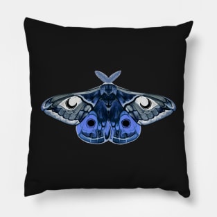 Moth sticker blue and gray Pillow