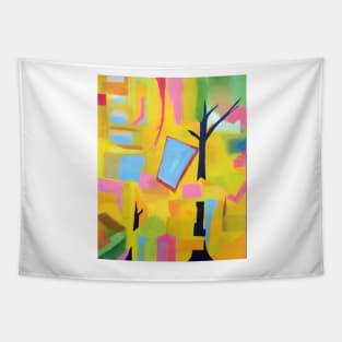 Abstract water and trees Tapestry