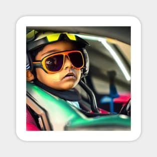 Boy Race Car Driver Magnet