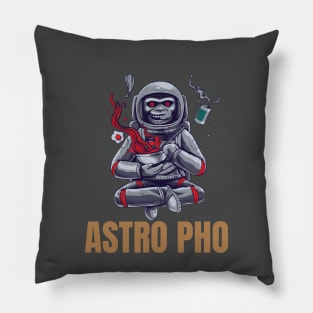 astronaut eating pho sho Pillow