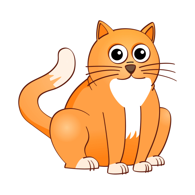 The Happy orange cat illustration. by Stefs-Red-Shop