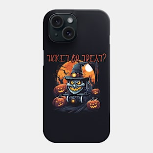 Ticket or treat? Train driver, halloween Phone Case