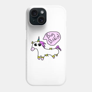 Big brain unicorn (color) Phone Case