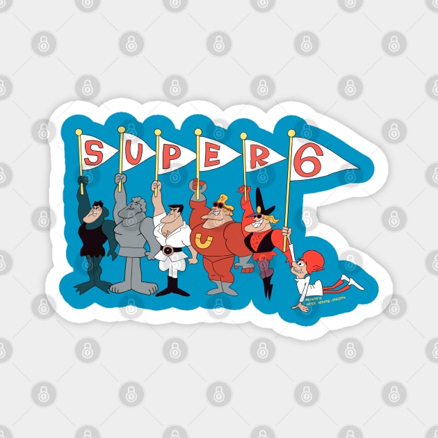 the super 6 cartoon Magnet by Chardreyes77