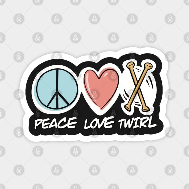 Peace Love Twirl symbol design Magnet by SubtleSplit