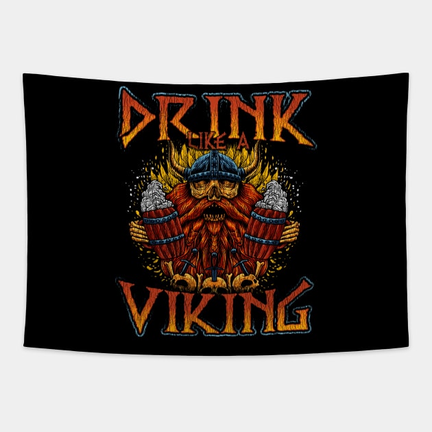 Drink Like A Viking | Warrior Mead Beer Drinker Tapestry by JakesRWild