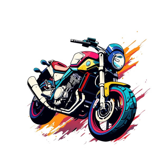 motorcycle with pop art style by gblackid