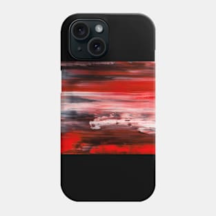 Abstract art #2 - Black, white, red waves Phone Case