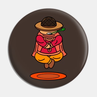 Funny cartoon guy floating color Pin