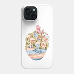 Cute watercolor lighthouse digital illustration Phone Case