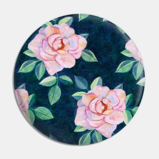 Simple Pink Rose Oil Painting Pattern Pin