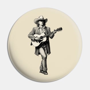 Dwight Yoakam Playing Guitar Pin