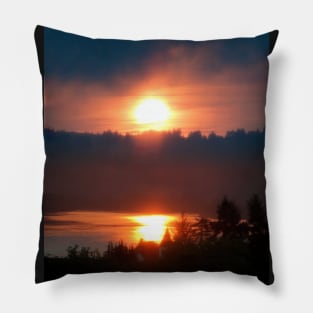 Golden Columbia River Sunrise 5 Pillow