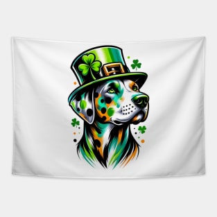 Catahoula Leopard Dog in Saint Patrick's Day Spirit Tapestry