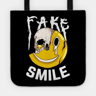 fake smile skull Tote