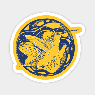 Navy Gold Circle of The Hummingbird Magnet