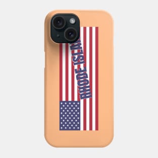 Rhode Island State in American Flag Phone Case