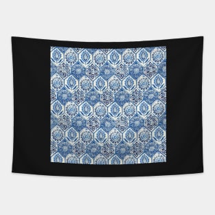 Hexagonal Floral Pattern Tapestry