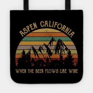 Vintage Aspen California Where the Beer Flows Like Wine Tote