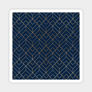 Gold & Navy Geo Pattern Magnet