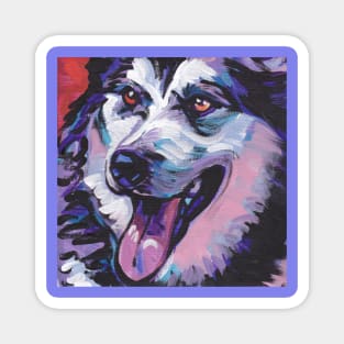 Alaskan Malamute bright colorful pop art Magnet