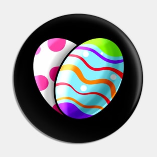 Two Colorful Easter Eggs Forming A Heart. Happy Easter Pin