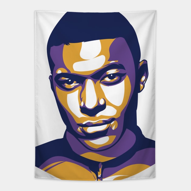 Kylian Mbappe Tapestry by Rekayasabumi