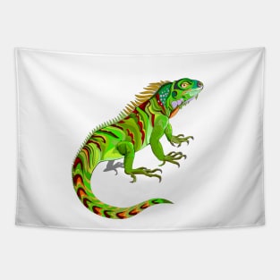 Illustration of green iguana. Tapestry