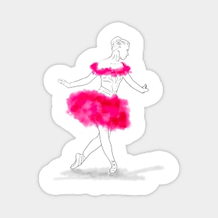 Pink Ballerina illustration Magnet