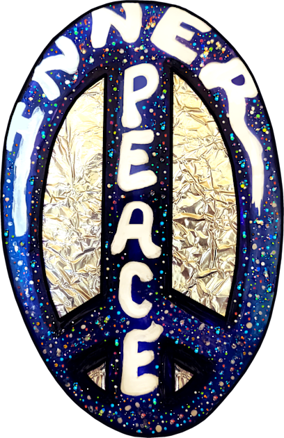 Galactic Inner Peace Sign Kids T-Shirt by Art by Deborah Camp