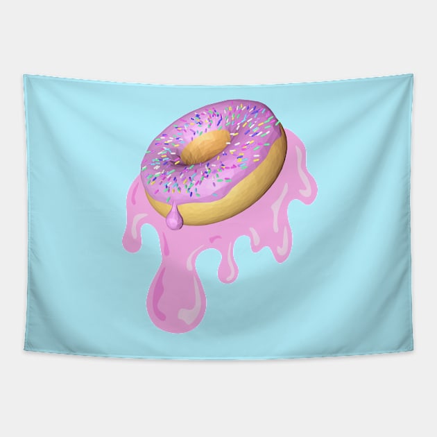 Pink Donut with Rainbow Sprinkles Tapestry by HaydenWilliams