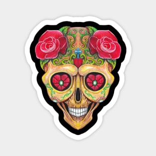 Sugar skull fancy day of the dead. Magnet