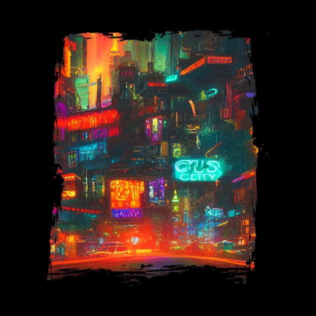 Japan Neon City Lights by star trek fanart and more