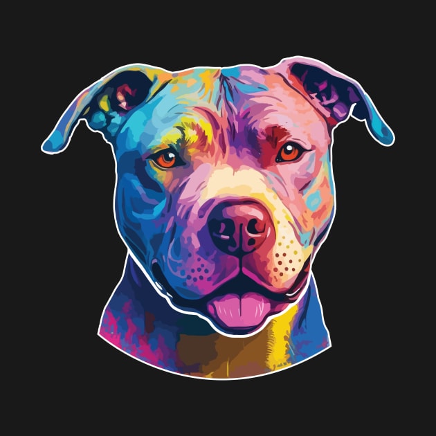 Retro Sunset Pit Bull by vectrus