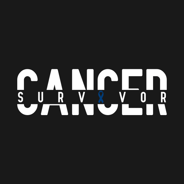 Colon Cancer Survivor - Dark Blue Ribbon by jpmariano