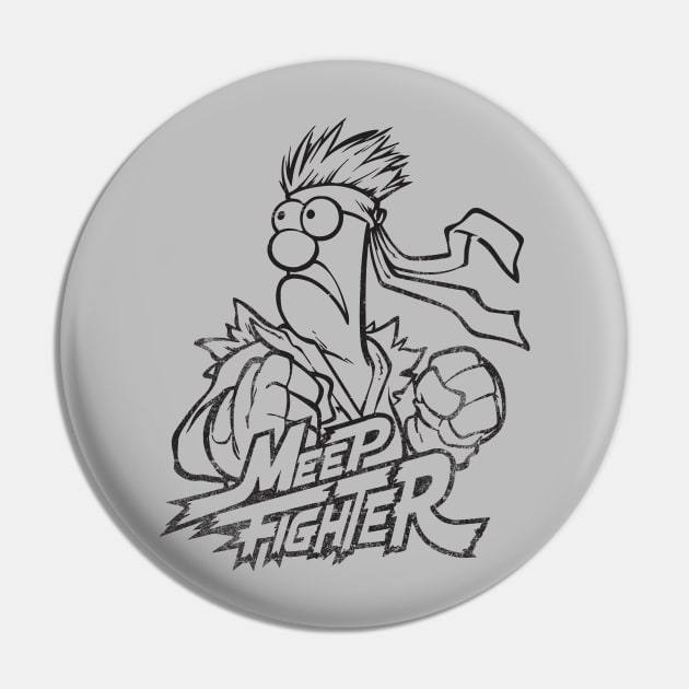 Beaker Meep muppets Retro Black Pin by Botak Solid Art