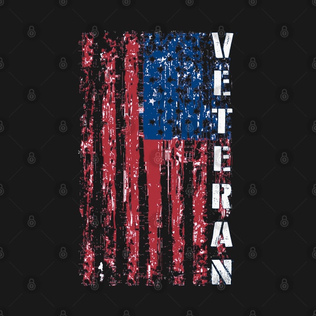 Distressed American Flag Proud Us Army Veteran by Jose Luiz Filho